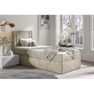 Boxspringbett CELESTA MINI – 100x200, Beige + GRATIS Topper