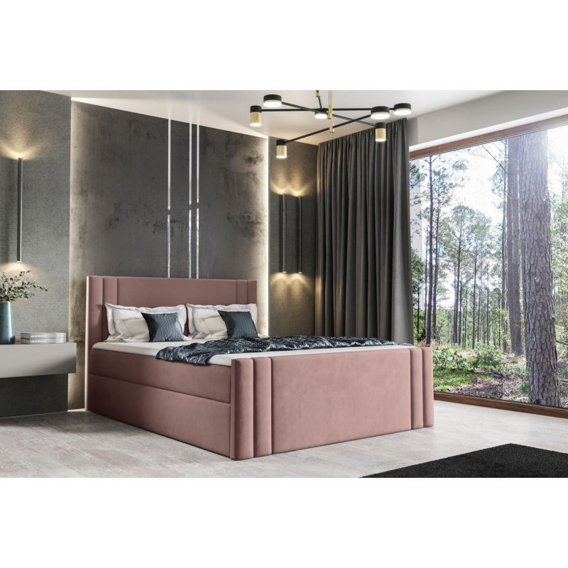 Boxspringbett CELESTA – 200x200, Rosa + GRATIS Topper