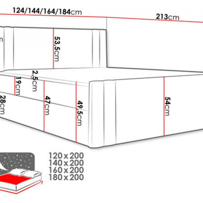 Boxspringbett CELESTA – 200x200, Rosa + GRATIS Topper