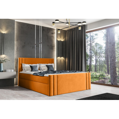 Boxspringbett CELESTA – 140x200, Gelb + GRATIS Topper