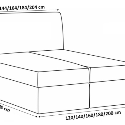 Polsterbett REX – 200x200, Grau + GRATIS Topper