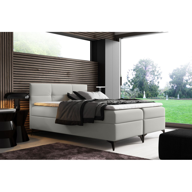 Elegantes Bett FLOKI – 180 x 200, weiß + Gratis-Topper