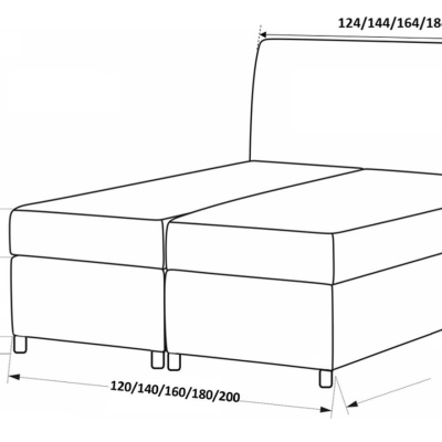 Designbett FIZA – 200x200, Gelb + GRATIS Topper