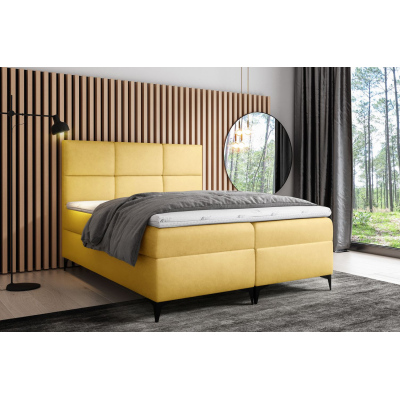 Designer-Einzelbett FIZA – 120x200, Gelb + GRATIS Topper