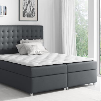 Kontinentales Bett EVIO – 180x200, grau + Gratis-Topper