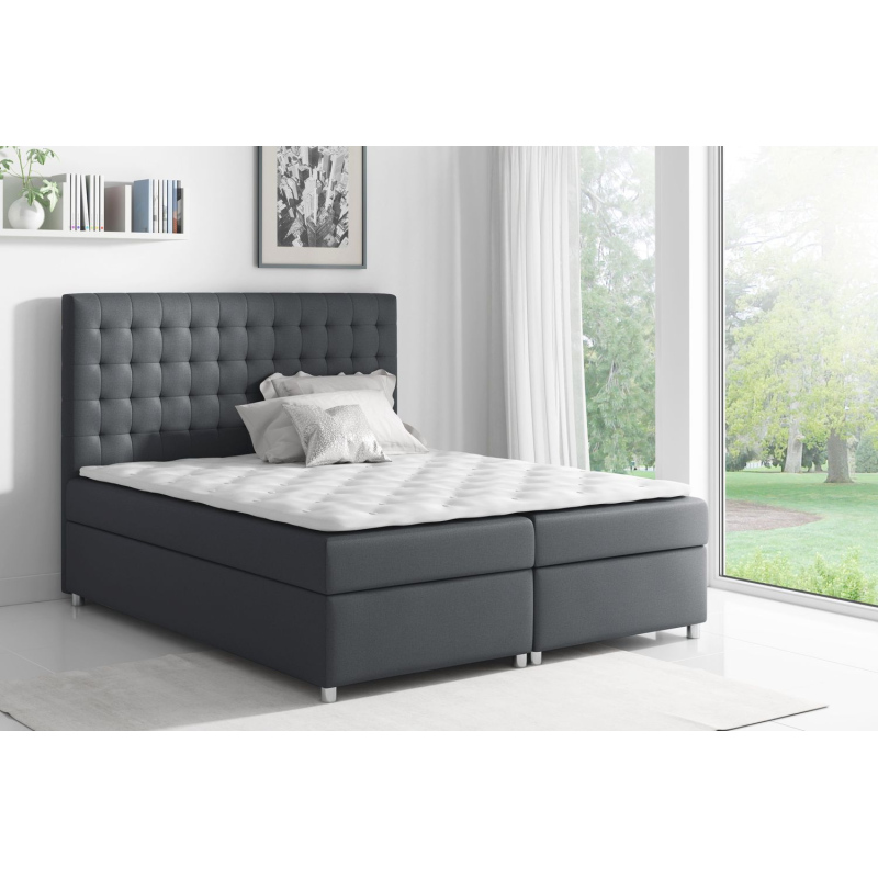 Kontinentales Bett EVIO – 180x200, grau + Gratis-Topper