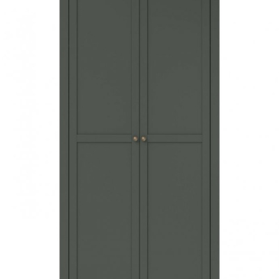 Zweitüriger Kleiderschrank EROL – Breite 108 cm, Lefkas-Eiche / grün