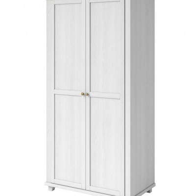 Zweitüriger Kleiderschrank EROL – Breite 108 cm, Abisko-Ash / Lefkas-Eiche