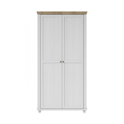 Zweitüriger Kleiderschrank EROL – Breite 108 cm, Abisko-Ash / Lefkas-Eiche