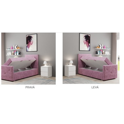 Boxspringbett CELESTA MINI – 100x200, Rosa + GRATIS Topper