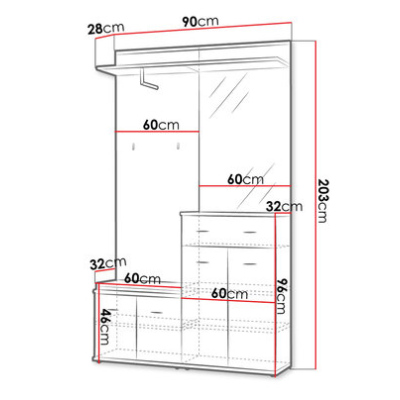 Flurwand ARINA 2 – Eiche sonoma