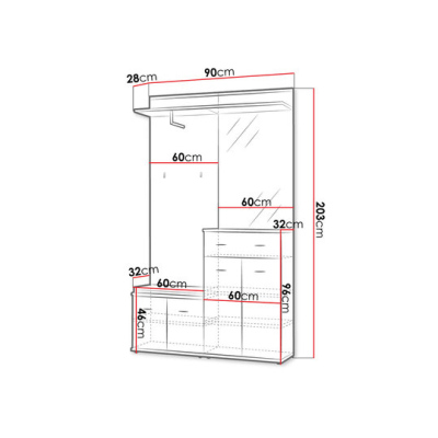 Flurwand ARINA 2 – Eiche sonoma