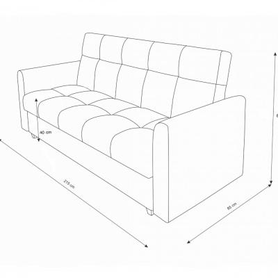 Sofa mit Stauraum LARSEN – grau