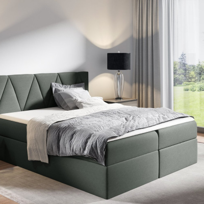 Kontinentales Bett GISELA – 120x200, grau + Gratis-Topper