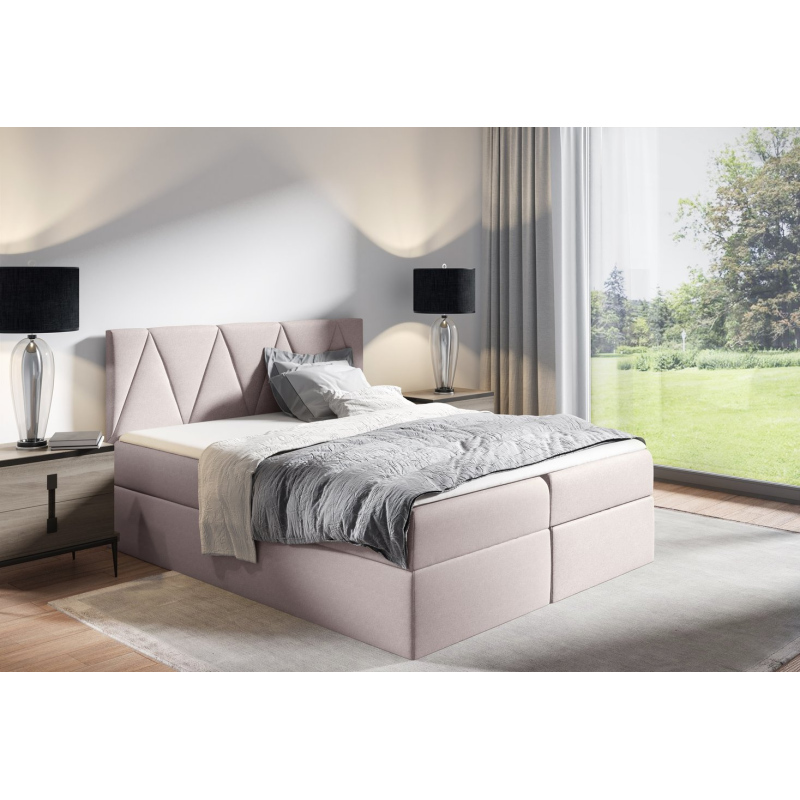 Kontinentales Bett GISELA – 140x200, beige + Gratis-Topper