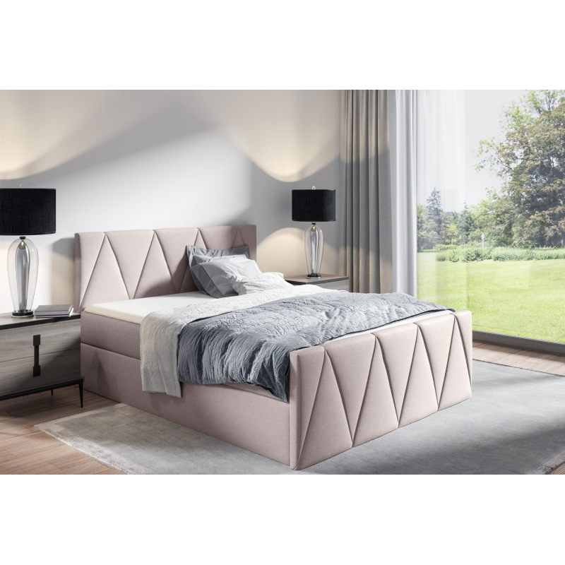 Einzelbett GISELA LUX – 120x200, beige + Gratis-Topper