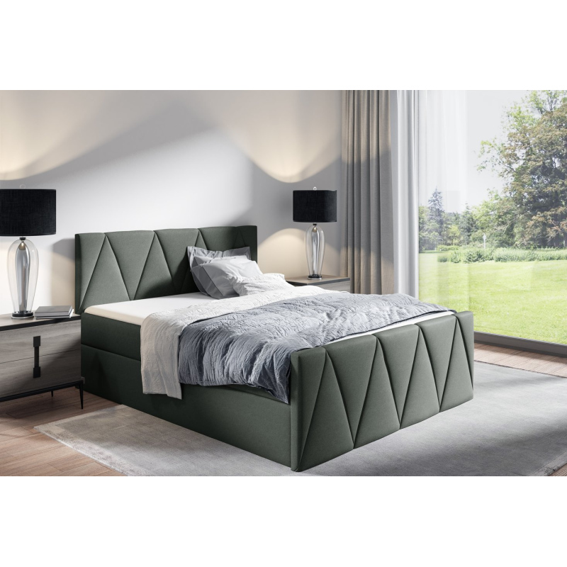 Einzelbett GISELA LUX – 120x200, grau + Gratis-Topper