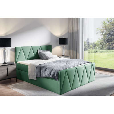 Doppelbett GISELA LUX – 140x200, grün + GRATIS-Topper