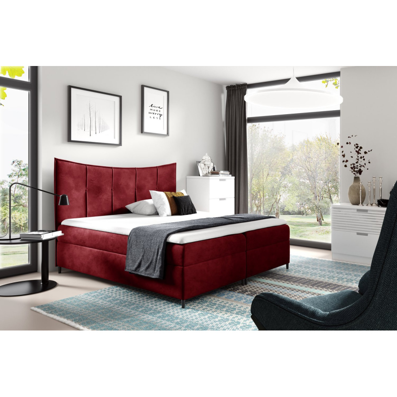 Boxspringbett IRINI – 120x200, Rot + GRATIS Topper