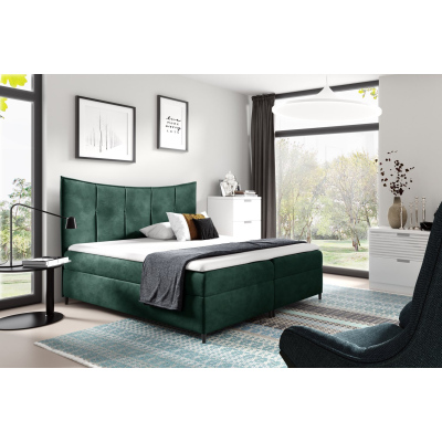 Boxspringbett IRINI – 140x200, Grün + GRATIS Topper