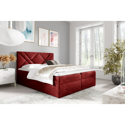 Boxspringbett ASKOT – 120x200, Rot + GRATIS Topper