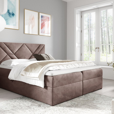 Boxspringbett ASKOT – 120x200, Altrosa + GRATIS Topper