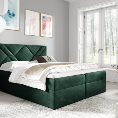 Boxspringbett ASKOT – 120x200, Grün + GRATIS Topper