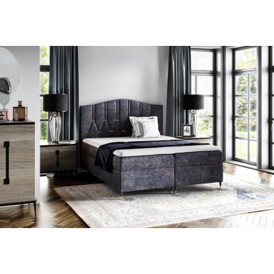 Kontinentales Bett OFRI – 180 x 200, blau + GRATIS-Topper