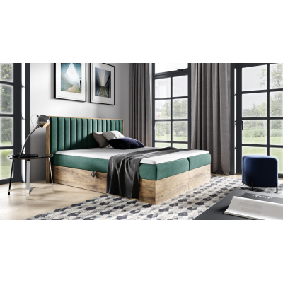 Boxspringbett CHANTELLE 4 – 160x200, Grün + GRATIS Topper