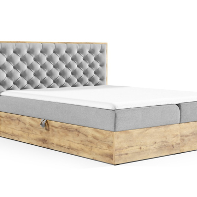 Boxspringbett CHANTELLE 3 – 200x200, Beige + GRATIS Topper