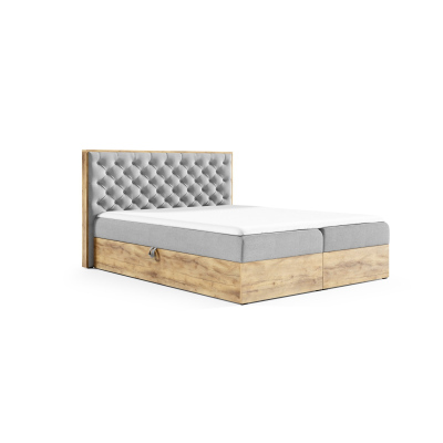 Boxspringbett CHANTELLE 3 – 200x200, Beige + GRATIS Topper