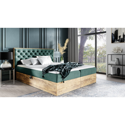 Boxspringbett CHANTELLE 3 – 200x200, Grün + GRATIS Topper