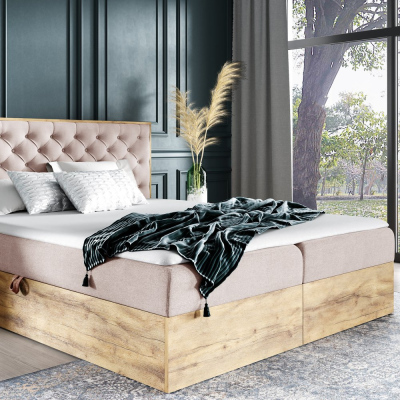 Boxspringbett CHANTELLE 3 – 180x200, Rosa + GRATIS Topper