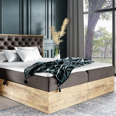 Boxspringbett CHANTELLE 3 – 180x200, Braun + GRATIS Topper