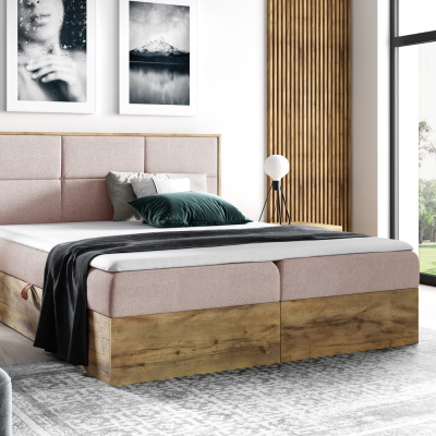 Boxspringbett CHANTELLE 2 – 200x200, Rosa + GRATIS Topper