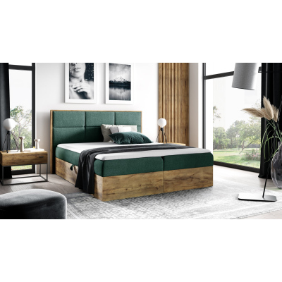 Boxspringbett CHANTELLE 2 – 200x200, Grün + GRATIS Topper