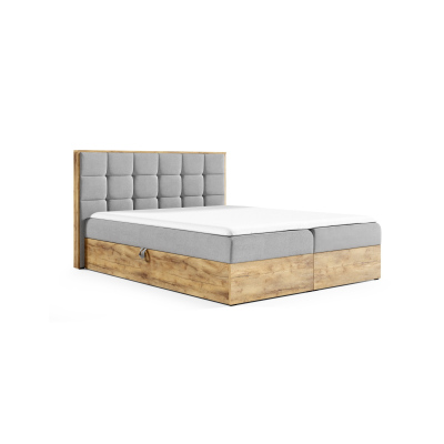 Boxspringbett CHANTELLE 1 – 200x200, Beige + GRATIS Topper