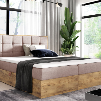 Boxspringbett ALOIS 1 – 160x200, Rosa + GRATIS Topper