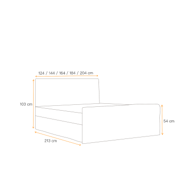 Gepolstertes Boxspringbett IVANA 1 LUX – 200x200, Hellgrau + GRATIS Topper