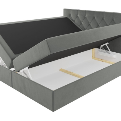 Bett Boxspring TIBOR – 200x200, braun + KOSTENLOSER Topper