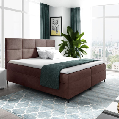 Boxspring Bett mit Stauraum BRIGITA – 200x200, altrosa + KOSTENLOSER Topper