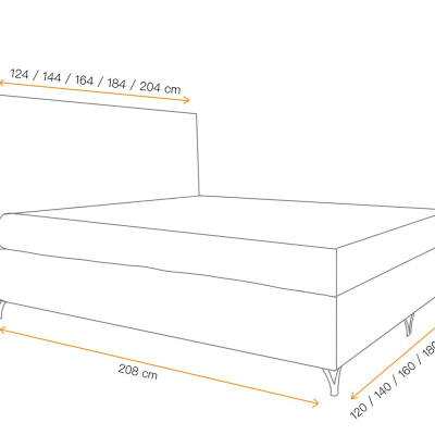 Boxspringbett SHANNON – 200x200, Gelb + GRATIS Topper