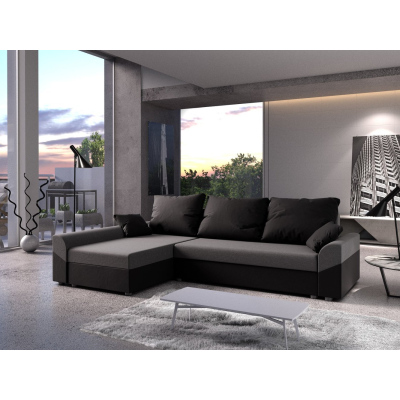 Elegantes Ecksofa DAGMAR – schwarz / grau