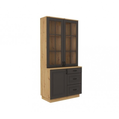 Küchen-Büffetschrank FATMA – Breite 100 cm, Artisan-Eiche / Graphit