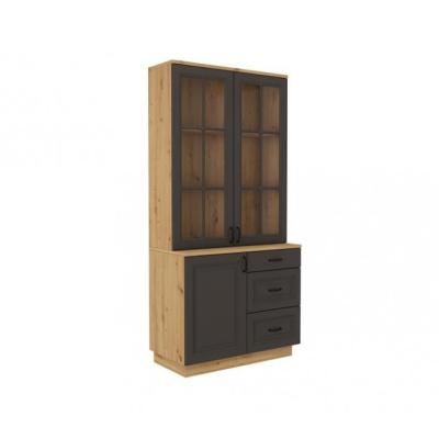 Küchen-Büffetschrank FATMA – Breite 100 cm, Artisan-Eiche / Graphit