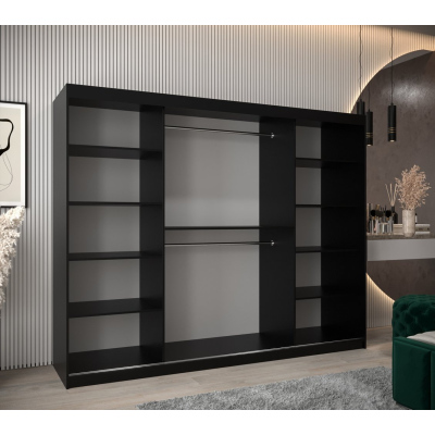 Kleiderschrank ENNI – Breite 250 cm, schwarz / weiß