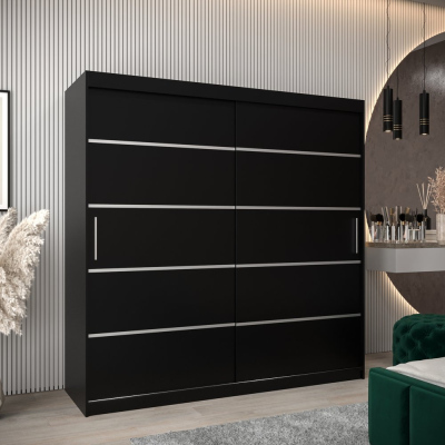 Kleiderschrank ENNI – Breite 200 cm, schwarz