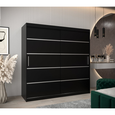 Kleiderschrank ENNI – Breite 200 cm, schwarz