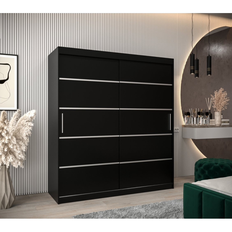 Kleiderschrank ENNI – Breite 180 cm, schwarz