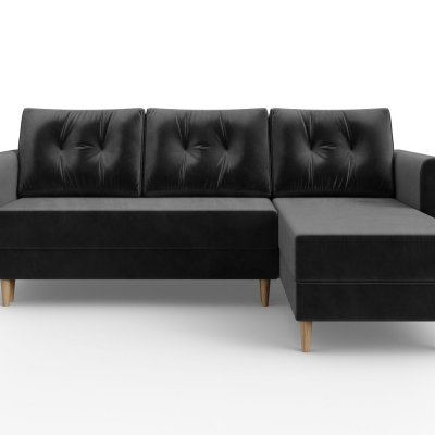 Schwarzes Ecksofa PIVEK